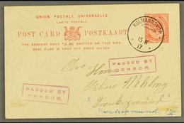 1917 (15 Aug) 1d Union Postal Card To Swakopmund Cancelled Very Fine "KOLMANNSKOP" Cds (Putzel Type B3) With Two Violet  - South West Africa (1923-1990)