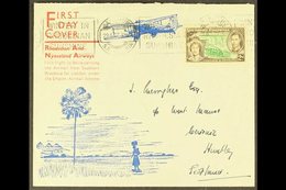 1937 First Flight Cover, Rhodesia & Nyasaland Airways To Beira, Franked 2d KGVI Coronation, Salisbury Slogan Cancel. For - Rhodesia Del Sud (...-1964)