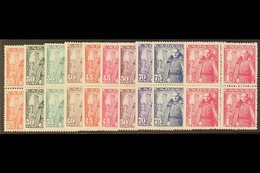 1948-54 General Franco Set Complete, SG 1094/1103 (Edifil 1024/1032), Never Hinged Mint BLOCKS OF FOUR (10x Blocks 4) Fo - Other & Unclassified
