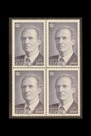 1995 1000p Slate- Violet Accession Of Juan Carlos I, SG 3361 (Edifil 3403), Never Hinged Mint BLOCK OF FOUR. For More Im - Other & Unclassified