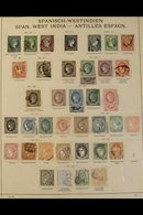 SPANISH ANTILLES 1855-71 OLD TIME COLLECTION Mint And Used Issues Displayed On Schaubek Printed Pages, Incl. 1855 To 2r  - Sonstige & Ohne Zuordnung