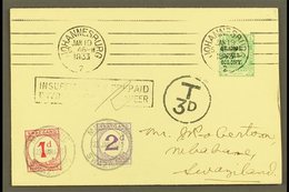 1933 POSTAGE DUE FIRST DAY COVER. 1933 (19 January) A Delightful And Highly Attractive Envelope Bearing Orange River Col - Swaziland (...-1967)