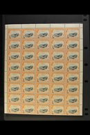 1961 ½c On ½d Black & Orange Surcharge, SG 65, Superb Never Hinged Mint BLOCK Of 40 With Margins To Three Sides (top Eig - Swasiland (...-1967)