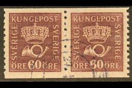 1920-33 60o Purple Imperf X Perf 10 Watermark Wavy Lines (Facit 162cx, SG 108B, Michel 133 AX), Very Fine Cds Used Horiz - Andere & Zonder Classificatie