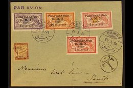 1924 Flown Cover Damas To Soueida Franked 1922 Airmail Set, SG 89/92,  Plus 5p On 1fr Postage Due. Very Fine. For More I - Siria
