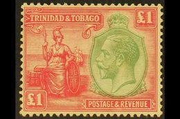 1922-8 £1 Green & Bright Rose, SG 229, Very Fine Mint. For More Images, Please Visit Http://www.sandafayre.com/itemdetai - Trindad & Tobago (...-1961)