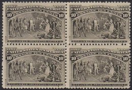 1893 Columbian Exposition 10c Black Brown (Sc 237, SG 242a) Fine Fresh Mint BLOCK OF FOUR, The Two Lower Stamps NEVER HI - Other & Unclassified