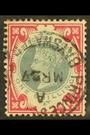 1900 1s Green And Carmine Jubilee, SG 214, Very Fine Used. Rather Scarce In This Condition. For More Images, Please Visi - Sonstige & Ohne Zuordnung