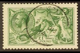 1913 £1 Green, Waterlow Seahorse, SG 403, Superb Used , Well Centred With Central Cds Cancel. A Gem! For More Images, Pl - Non Classés