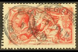 1913 5s Rose-carmine, Seahorse, Waterlow Printing, SG 401, Good Used With Oval, Registered Postmark, Dated 5 FEB 15, Cat - Unclassified