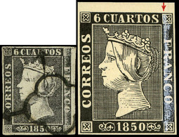 Ed. 0 1 - 6 Cuartos. Plancha I. Tipo 12. Variedad Importante Defecto Impresión Con Cartucho Derecho “Franco” - Used Stamps
