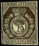 Ed. * 23 - 3 Cuartos. Muy Buen Ejemplar. Color Intenso, Pese Muy Ligero Corte En El Margen Derecho - Used Stamps