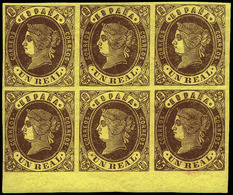 Ed. ** 61 Bl. 6 - 1 Real. Borde Inferior Pliego. Preciosa Y Rara Pieza En Esta Condición. Cat.++800€ - Used Stamps