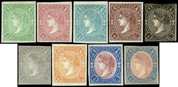 Ed. * 73A - Conjunto De 9 Ensayos De Plancha En Distintos Colores Del Valor 4 Cuartos.Precioso - Used Stamps