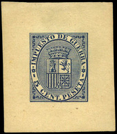 * Impuesto De Guerra. Prueba De Punzón. Márgenes Grandes. 5 Cts. Azul (Galvez IG 5) Preciosa Y Muy Rara Pieza - Used Stamps