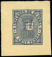 * Impuesto De Guerra. Prueba De Punzón. Márgenes Grandes. 10 Cts. Azul. (Galvez IG-8) Preciosa Y Muy Rara Pieza - Used Stamps