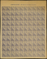 Ed. * 145 S/D - 10 Cts. Ultramar. En Pliego Completo De 100 Ejemplares S/D Y Con Leyenda Pliego - Used Stamps