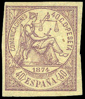 Ed. * 148 S/D - 40 Cts. Violeta S/Dentar. Preciosa Y Escasa Pieza. Cat. +335€ - Used Stamps