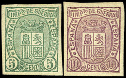 Ed. * 154/5 - Impuesto De Guerra. Serie Completa S/Dentar En Papel Cartulina. No Reseñado Así. Marquilla Roig - Used Stamps
