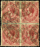 Ed. 0 187 Bl.4 - 5 Ptas. Rosa. Pieza Excepcional Rareza En Esta Condición. No Reseñada En Ningún Catálogo - Used Stamps