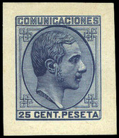 Galvez 1056 - 25 Cts. Azul. Prueba De Punzón. Márgenes Pequeños. Preciosa Y Escasa Pieza. - Used Stamps