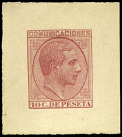 Galvez 1064 - 10 Cts. Carmín. Prueba De Punzón. Márgenes Grandes. Preciosa Y Rara Pieza. Marquilla Roig. - Used Stamps