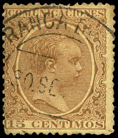 Ed. 0 219 - 15 Cts. Error De Color Castaño Amarillo (similar Nº 217) Rara Variedad No Catalogada Cert. GRAUS - Usados