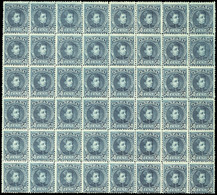 Ed. ** 252 Bl. 48 - 1901. 50 Cts. Azul Verdoso. Gran Bloque De 48 Ejemplares Sin Charnela, Con Numeración… - Unused Stamps