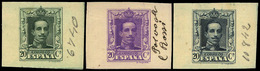 Año 1922 - Conjunto 3 Pruebas De Punzón De Tamaño Reducido. Valor 20 Cts. Sobre Distintos Colores En Cartulina - Nuovi