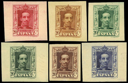 Año 1922 - Conjunto De 6 Pruebas De Punzón De Tamaño Reducido.Valor 20 Cts. Sobre Distintos Colores En Cartulina - Unused Stamps
