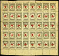 Año 1920 - Para Los Heridos De Africa. Pliego Completo De 40 Ejemplares (25 De 5 Cts. + 10 De 50 Cts. + 5 De 1 Ptas.) - Unused Stamps