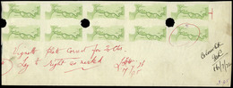 Año 1926 - Prueba Del Centro (Mapa Y Ruta Escuadrilla El Cano-Raid Madrid-Manila) Bl. De 10 Ejemplares S/D - Unused Stamps