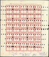 Año 1928 - Serie Para Santiago. Conjunto De 5 Pliegos Completos De La Prueba De Marco (80 Cts, 1 Ptas…) - Unused Stamps