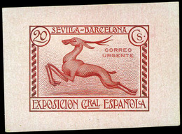 Galvez 2405 - 1929. Prueba De Punzón. Correo Urgente, Color Carmín, Sin Indicación Valor.Preciosa - Unused Stamps