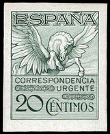 Galvez 2471 - Prueba De Punzón Sobre Cartulina. 20 Cts. Verde. Preciosa Y Rara Pieza - Unused Stamps