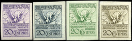 Año 1929 - Conjunto De 4 Pruebas En Papel Ordinario Y Engomadas. Distintos Colores (violeta, Azul, Verde, Castaño) - Nuovi