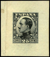 Galvez 2500 - 1930. Prueba De Punzón Márgenes Medianos. 25 Cts. Azul Oscuro. Preciosa Pieza - Unused Stamps