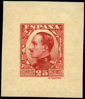 Galvez 2504 - 1930. Prueba De Punzón Márgenes Medianos. 25 Cts. Carmín.Preciosa Y Rara Pieza - Unused Stamps