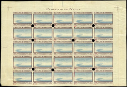 Ed. * 542 - 1930. 50 Cts. Pliego Completo 25 Ejemplares. Prueba De Marco Procedente Del Archivo Waterlow - Unused Stamps