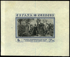 Galvez 2680 - 1930. Prueba De Punzón 4 Ptas Azul Y Negro. Preciosa Y Rara Pieza - Unused Stamps