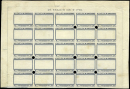 Ed. * 544 - 1930. 4 Ptas. Pliego Completo De 25 Ejemplares. Prueba De Marco Procedente Del Archivo Waterlow - Unused Stamps
