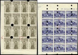 PRUEBAS 1930 - Conjunto De Pruebas Y Variedades De La Serie De Colón, Montado En Hojas De Album… - Unused Stamps