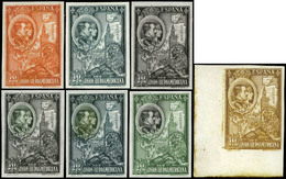 Ed. * 581 - 1930. 10 Ptas. Grabado. Colores Cambiados. Conjunto De 7 Valores S/D En Distintos Colores. - Unused Stamps
