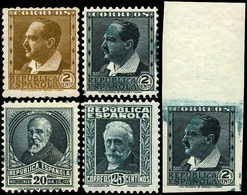 Año 1932 Conjunto De 5 Valores (4 Dentados Y 1 S/D) Diversos Valores Con Colores Cambiados - Unused Stamps