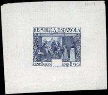 Galvez 3171 - 1935. Proyecto No Adoptado Lope De Vega. Prueba De Punzón (2º Estado)Sin Valor. Color Azul - Unused Stamps