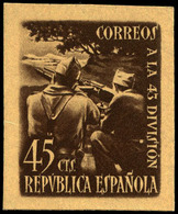 Año 1938 - Prueba Sobre Papel Cartón En Color Castaño Negro (no Reseñado Este Color).Preciosa Y Rara Pieza. - Unused Stamps