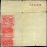 Ed. ** NE49 - 1939. Correo De Campaña. 40Cts. Rojo. Tira De 3. Esquina De Pliego. Variedad Impreso Anverso Y Reverso - Ungebraucht