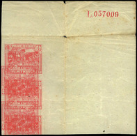 Ed. ** NE49 - 1939. Correo De Campaña. 40Cts. Rojo. Tira De 3. Esquina De Pliego. Variedad Impreso Anverso Y Reverso - Nuovi