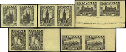 Ed. * 813 - 1936. Conjunto De 5 Parejas Horizontales De Las Pruebas En Negro De Los Reportes… - Unused Stamps