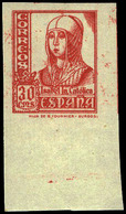 Ed. ** 823eg-s - 1937. 30 Cts. Variedad Impreso Sobre El Lado De La Goma. S/D. No Cat. Esta Variedad Sin Dentar - Unused Stamps